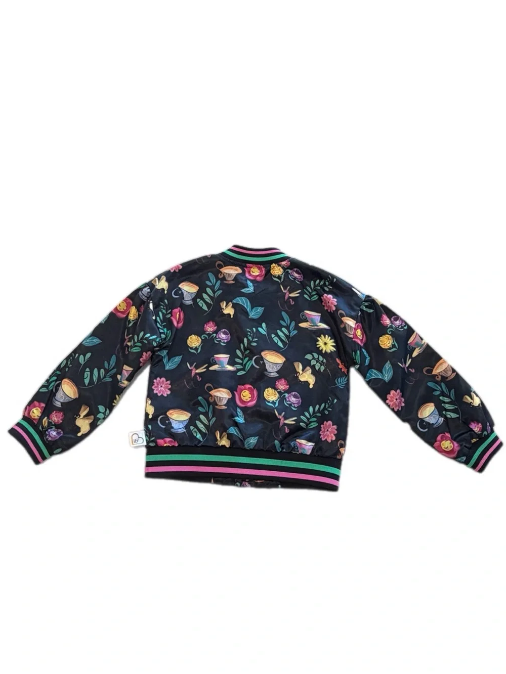 Disney ILY Alice In Wonderland Tea Party Bomber Jacket